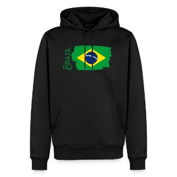 T shirt screen printing new brand - Men's Premium Hoodie - black - Front - Nico (187cm) & Julia (174cm)