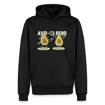 Avo-Cardio Witty Apparel - Men's Premium Hoodie - black - Front - Nico (187cm) & Julia (174cm)