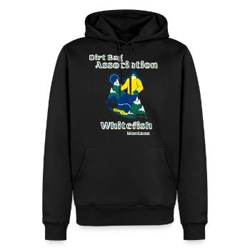 Dirt Bag Association Whitefish Montana Chapter - Men's Premium Hoodie - black - Front - Nico (187cm) & Julia (174cm)