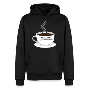 Grouchy Johns Coffee Cup logo - Men's Premium Hoodie - black - Front - Nico (187cm) & Julia (174cm)