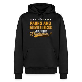 Parks and Recreation Director - Men's Premium Hoodie - black - Front - Nico (187cm) & Julia (174cm)