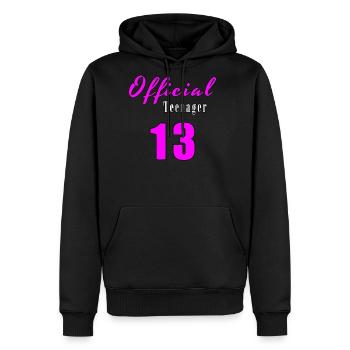 official teenager - Men's Premium Hoodie - black - Front - Nico (187cm) & Julia (174cm)