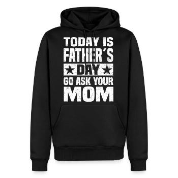 papa - Men's Premium Hoodie - black - Front - Nico (187cm) & Julia (174cm)