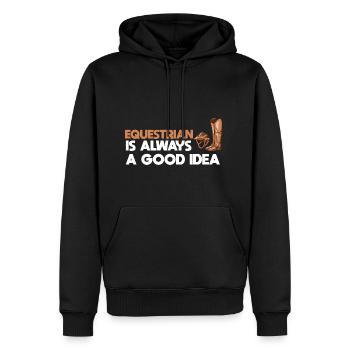 Horse Riding Equestrian - Men's Premium Hoodie - black - Front - Nico (187cm) & Julia (174cm)