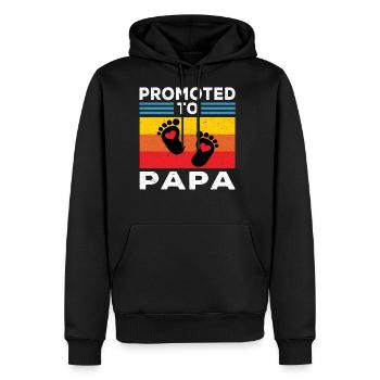Papa | Promoted to Papa New Papa Dad Gifts Retro - Men's Premium Hoodie - black - Front - Nico (187cm) & Julia (174cm)