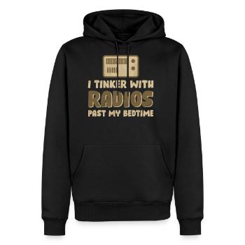 I Tinker With Radios Past My Bedtime - Men's Premium Hoodie - black - Front - Nico (187cm) & Julia (174cm)