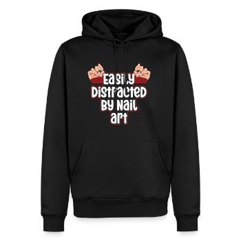 Easily Distracted By Nail Art Nail Tech - Men's Premium Hoodie - black - Front - Nico (187cm) & Julia (174cm)
