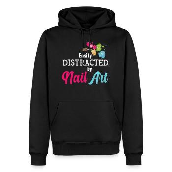 Easily Distracted By Nail Art Nail Tech - Men's Premium Hoodie - black - Front - Nico (187cm) & Julia (174cm)
