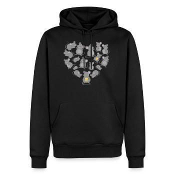 rat - Men's Premium Hoodie - black - Front - Nico (187cm) & Julia (174cm)