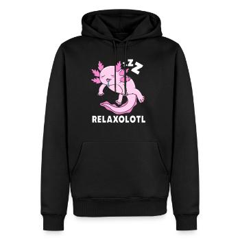 Axolotl Amphibien Animal de compagnie Drôle Axolotls - Molleton à capuche Premium pour homme - noir - Devant - Nico (187cm) & Julia (174cm)