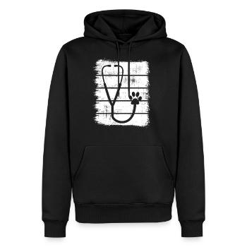 Stethoscope Sketch - Men's Premium Hoodie - black - Front - Nico (187cm) & Julia (174cm)