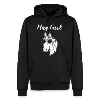 Hay Girl Equestrian - Men's Premium Hoodie - black - Front - Nico (187cm) & Julia (174cm)
