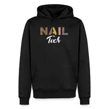 Nail Tech Leopard Pattern - Men's Premium Hoodie - black - Front - Nico (187cm) & Julia (174cm)