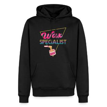 80s Retro Wax Specialist Design - Men's Premium Hoodie - black - Front - Nico (187cm) & Julia (174cm)
