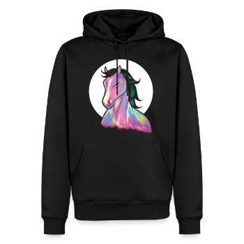 Colorful Horse Portrait Equestrian - Men's Premium Hoodie - black - Front - Nico (187cm) & Julia (174cm)
