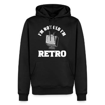 I'm Not Old I'm Retro Computer Technician - Men's Premium Hoodie - black - Front - Nico (187cm) & Julia (174cm)