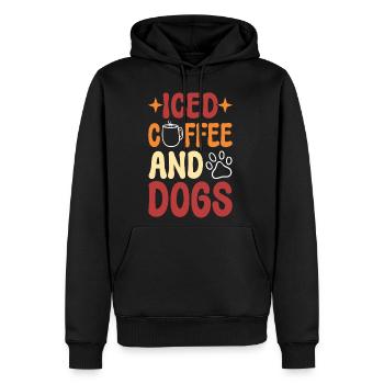 Ice Coffee And Dogs Coffee Barista - Men's Premium Hoodie - black - Front - Nico (187cm) & Julia (174cm)