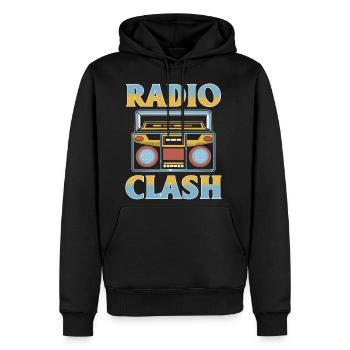 Radio Clash Radio Operator - Men's Premium Hoodie - black - Front - Nico (187cm) & Julia (174cm)