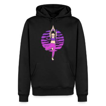 Yoga Pose Yoga Instructor - Men's Premium Hoodie - black - Front - Nico (187cm) & Julia (174cm)