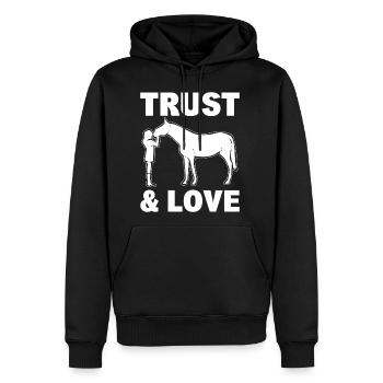 Equestrian Sports Horse Rider - Men's Premium Hoodie - black - Front - Nico (187cm) & Julia (174cm)