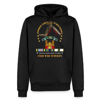 Armoured Vehicle Launcher Bridge AVLB Launching w - Men's Premium Hoodie - black - Front - Nico (187cm) & Julia (174cm)