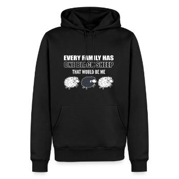 Family Black Sheep Shepherd - Men's Premium Hoodie - black - Front - Nico (187cm) & Julia (174cm)