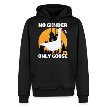 No Gender Only Goose Halloween. Nonbinary Pride. - Men's Premium Hoodie - black - Front - Nico (187cm) & Julia (174cm)