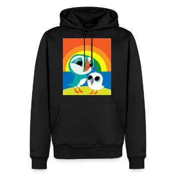 Cute Kids Puffin Birds - Men's Premium Hoodie - black - Front - Nico (187cm) & Julia (174cm)