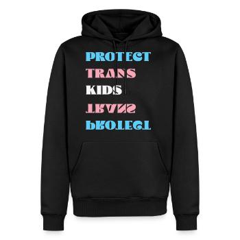 Protect Trans Kids - Men's Premium Hoodie - black - Front - Nico (187cm) & Julia (174cm)