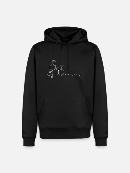 THC Cannabis Weed Chemical Symbol Science Geeky - Men's Premium Hoodie - black