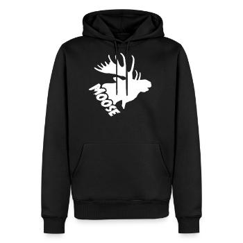 Moose Head Shirt - Men's Premium Hoodie - black - Front - Nico (187cm) & Julia (174cm)