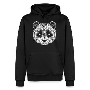 Sugar Skull PANDA Day of the Dead los muertos Mexi - Men's Premium Hoodie - black - Front - Nico (187cm) & Julia (174cm)