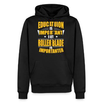 ROLLER BLADE IS IMPORTANTER - Men's Premium Hoodie - black - Front - Nico (187cm) & Julia (174cm)