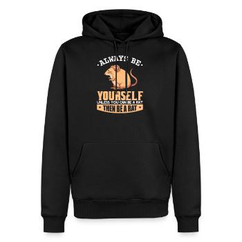 rat - Men's Premium Hoodie - black - Front - Nico (187cm) & Julia (174cm)