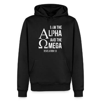I Am The Alpha And The Omega Christian - Men's Premium Hoodie - black - Front - Nico (187cm) & Julia (174cm)