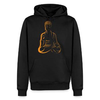 Buddha Protection - Men's Premium Hoodie - black - Front - Nico (187cm) & Julia (174cm)