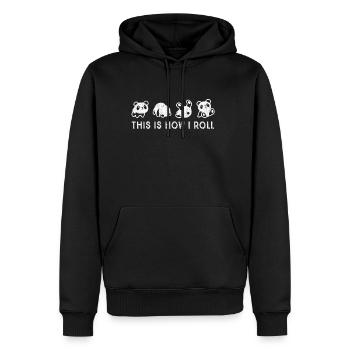 Funny Panda This Is How I Roll , Cute baby Panda - Men's Premium Hoodie - black - Front - Nico (187cm) & Julia (174cm)