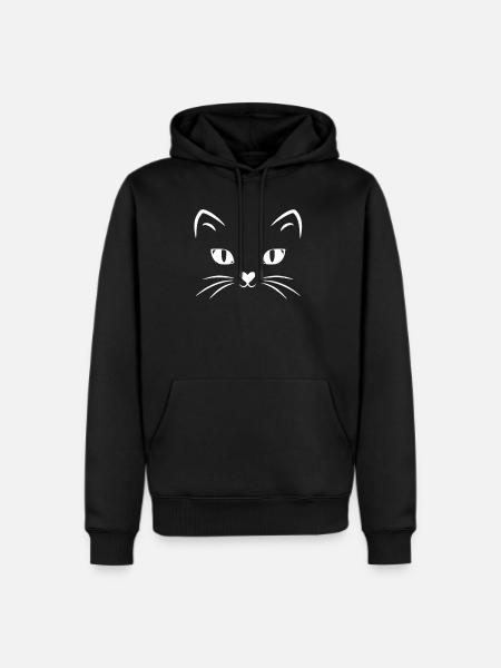 Cat Face - Men's Premium Hoodie - black