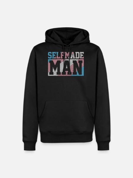 Selfmade Man Trans Pride Funny Transgender - Men's Premium Hoodie - black