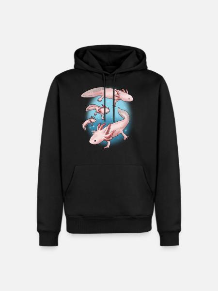 Axolotl Shirt Kids Axolotl Gifts Kawaii Axolotl - Men's Premium Hoodie - black