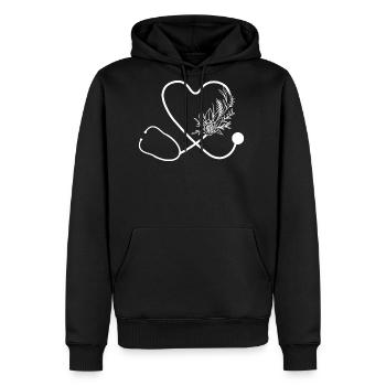 Nurse Stethoscope Flower Hospital - Men's Premium Hoodie - black - Front - Nico (187cm) & Julia (174cm)