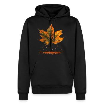 Maple Tree Falling Leaves Autumn Season - Men's Premium Hoodie - black - Front - Nico (187cm) & Julia (174cm)