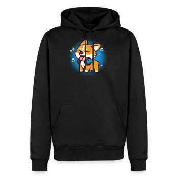 Corgi - Men's Premium Hoodie - black - Front - Nico (187cm) & Julia (174cm)