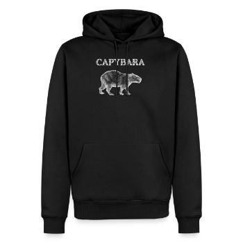 Capybara - Men's Premium Hoodie - black - Front - Nico (187cm) & Julia (174cm)