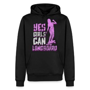 Longboarding Sport Freestyle - Men's Premium Hoodie - black - Front - Nico (187cm) & Julia (174cm)