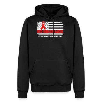 Red Ribbon Week - Men's Premium Hoodie - black - Front - Nico (187cm) & Julia (174cm)