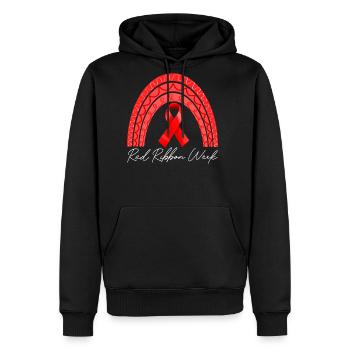 Red Ribbon Week - Men's Premium Hoodie - black - Front - Nico (187cm) & Julia (174cm)