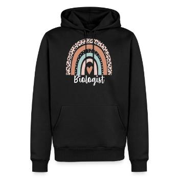 Biologist Rainbow Leopard Funny Biologist - Men's Premium Hoodie - black - Front - Nico (187cm) & Julia (174cm)