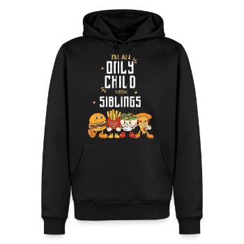 Only Child with Siblings - Men's Premium Hoodie - black - Front - Nico (187cm) & Julia (174cm)