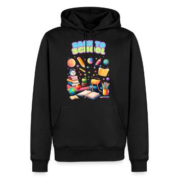 Back to school - Men's Premium Hoodie - black - Front - Nico (187cm) & Julia (174cm)
